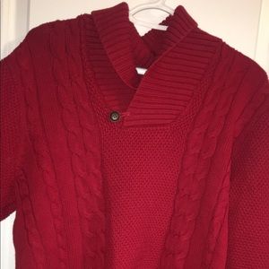 Very Thick Red Knitted Chunky Nautica Sweater
